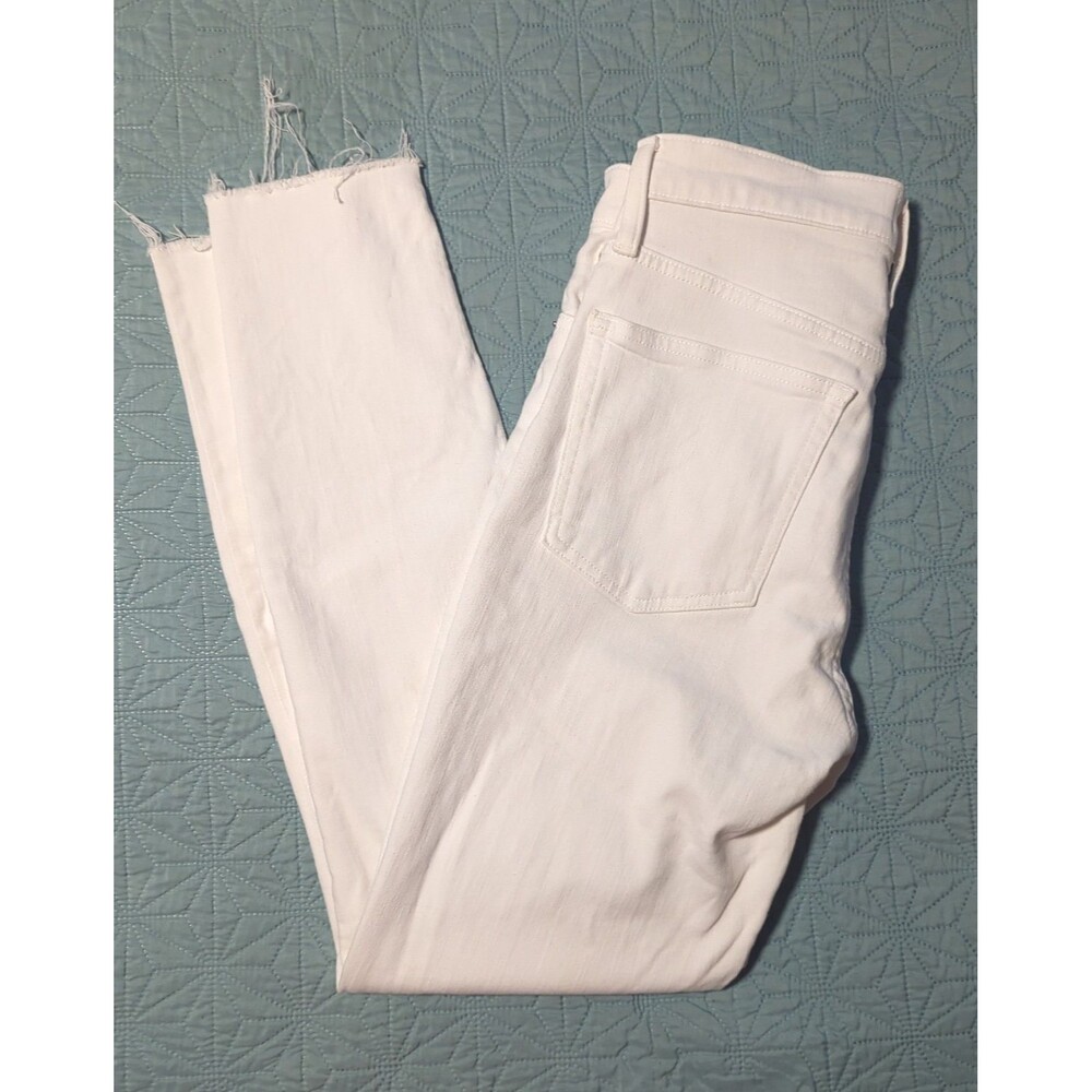 J. Crew 10" High Rise Toothpick Jeans White Sz 27 Preppy Stretch Ankle Length - Picture 4 of 12
